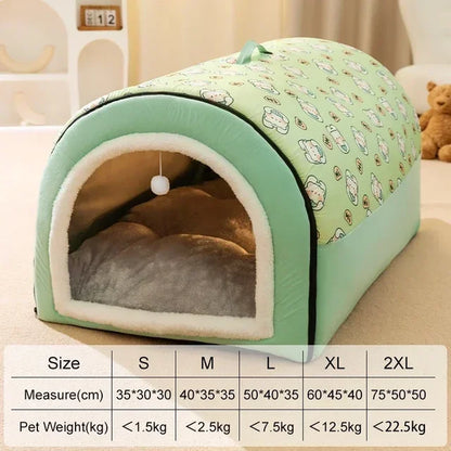 Winter Dog Kennel Warm Dog House Mat Detachable Washable Dogs Bed Nest Deep Sleep Tent for Medium Large Dogs House Dog Supplies