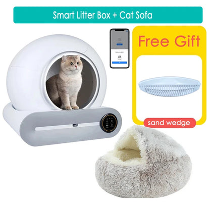 Tonepie 2024 New 65L Automatic Smart Cat Litter Box Self Cleaning Fully Enclosed Cat Litter Box Pet Toilet Litter Tray